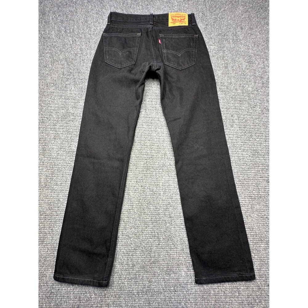 Levi's 505 Jeans Mens 29x32 (Fits 29x31) Black Regular Fit Straight Leg Denim - Picture 7 of 9